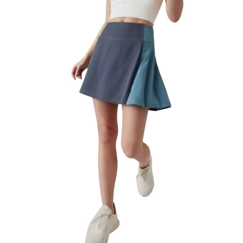 Athleta Fairway Pleated Skort Granite Blue Small